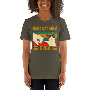 Vintage Best Cat Mom Ever Funny Unisex T-Shirt