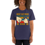 Vintage Best Cat Mom Ever Funny Unisex T-Shirt