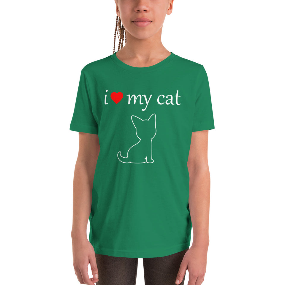 I Love My Cat Youth Short Sleeve T-Shirt