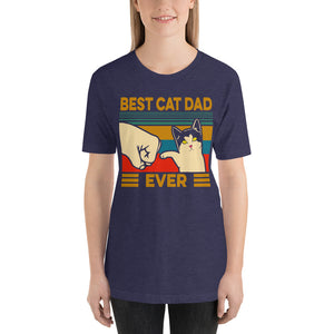 Vintage Best Cat Dad Ever Funny Unisex T-Shirt