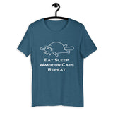 Eat Sleep Warrior Cats Repeat Funny Gift UNISEX T-SHIRT