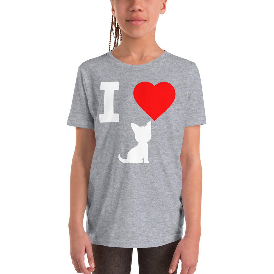 I Love My Cat Youth Short Sleeve T-Shirt