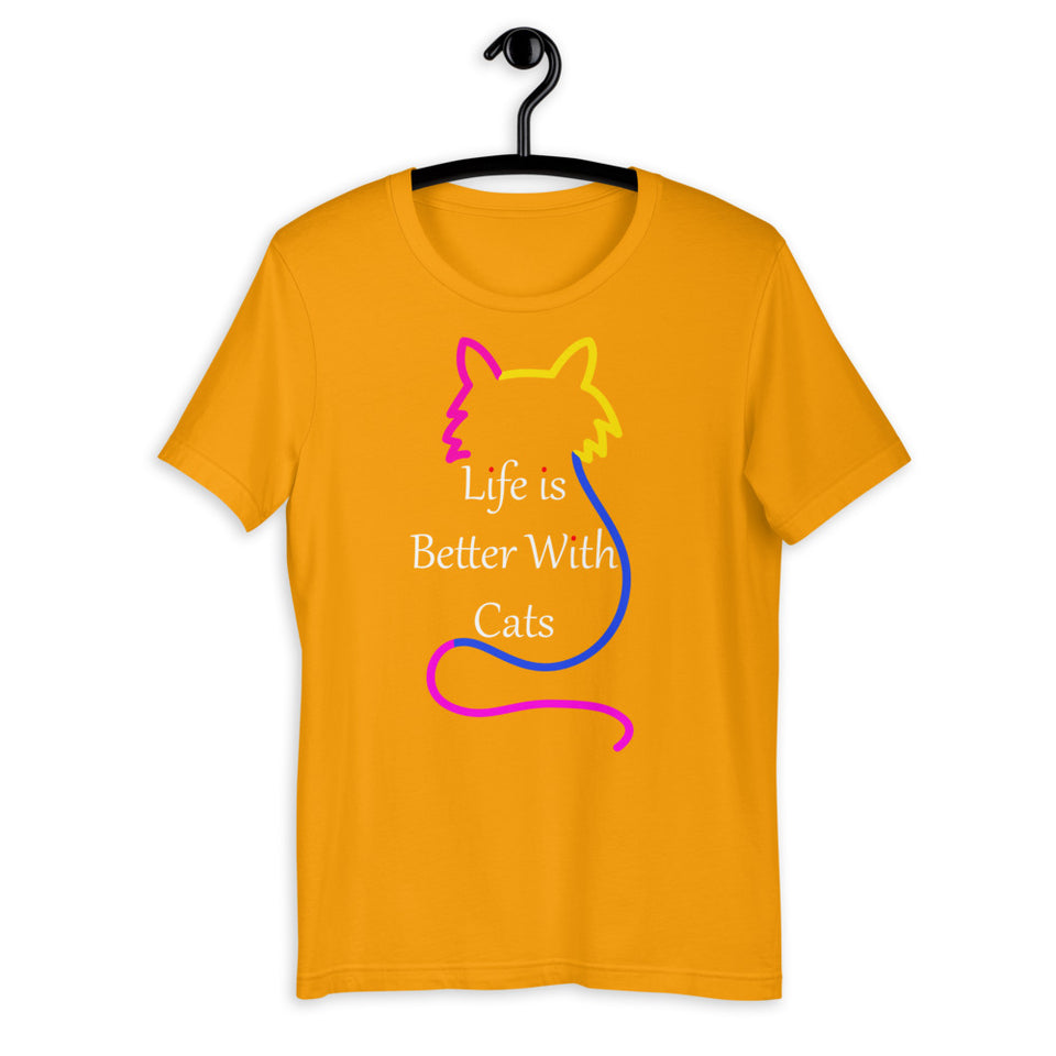 Life Is Better With Cats Short-Sleeve Unisex T-Shirt