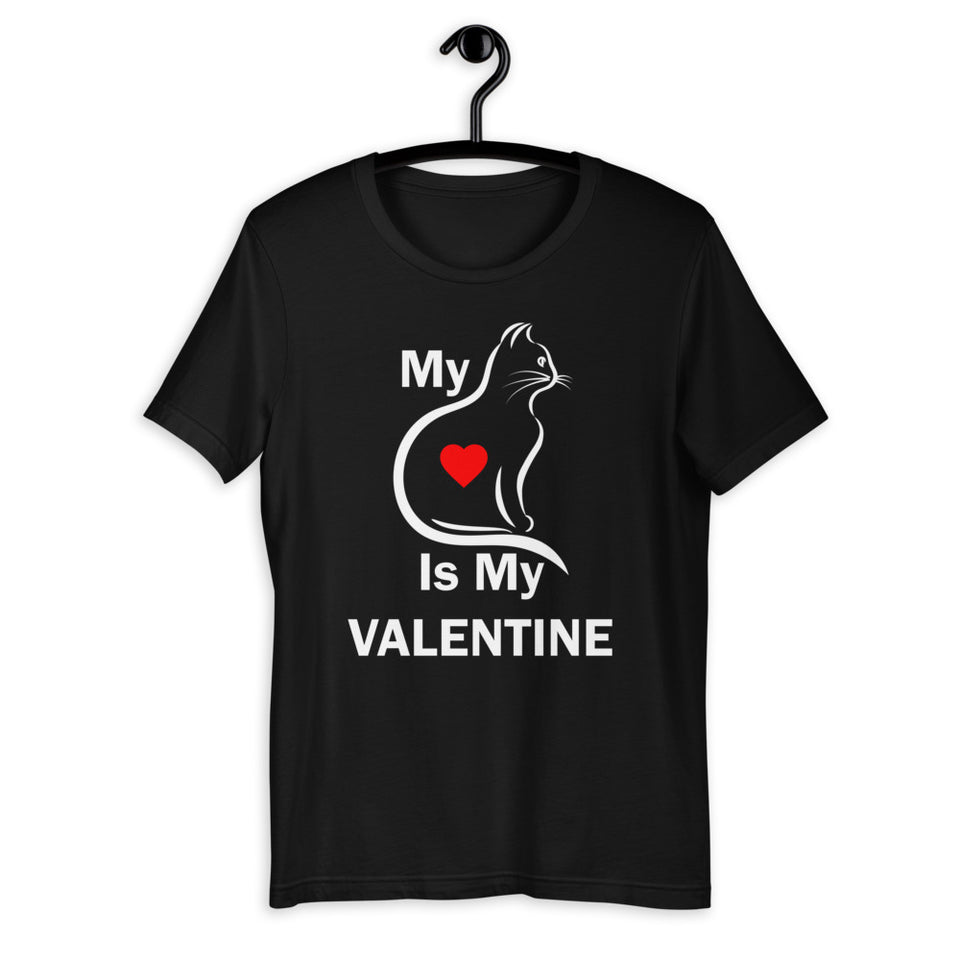 My Cat Is My Valentine Kitten Heart lover Valentines Day Unisex T-Shirt