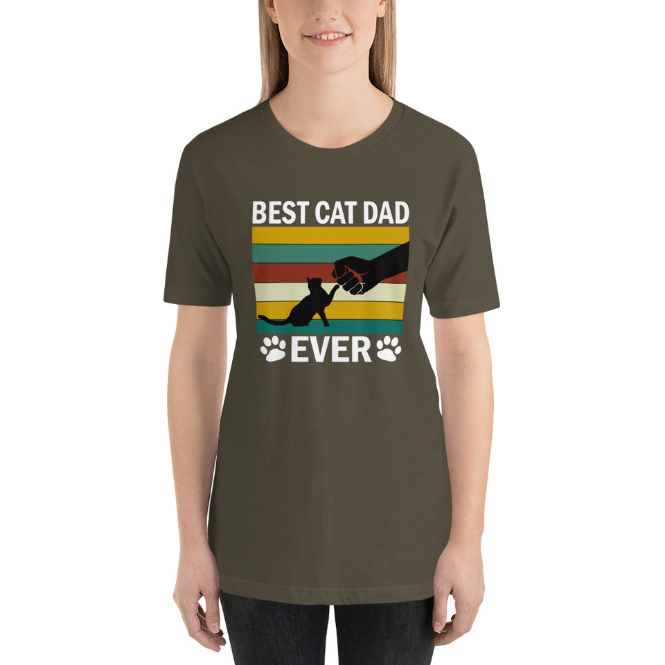 Vintage Best Cat Dad Ever Unisex T-Shirt