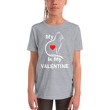 My Cat Is My Valentine Youth Short Sleeve T-Shirt