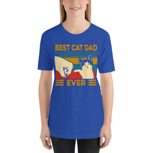 Vintage Best Cat Dad Ever Funny Unisex T-Shirt