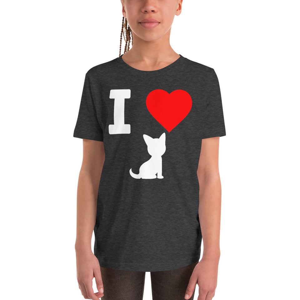 I Love My Cat Youth Short Sleeve T-Shirt