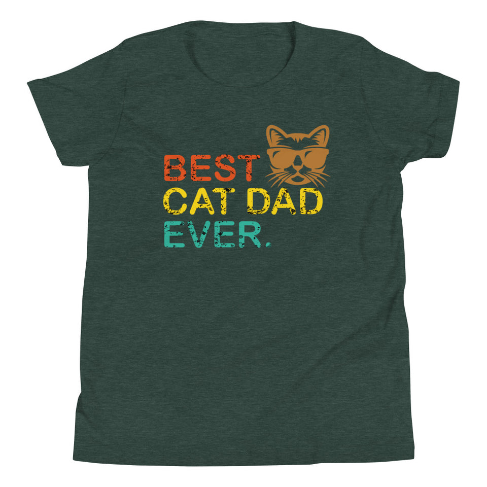 Best Cat Dad Ever Youth Short Sleeve T-Shirt