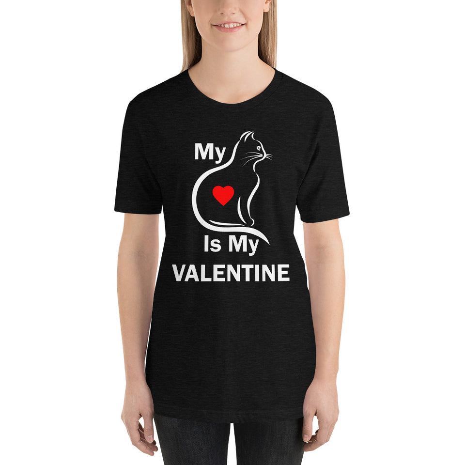 My Cat Is My Valentine Kitten Heart lover Valentines Day Unisex T-Shirt