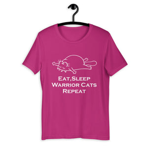 Eat Sleep Warrior Cats Repeat Funny Gift UNISEX T-SHIRT