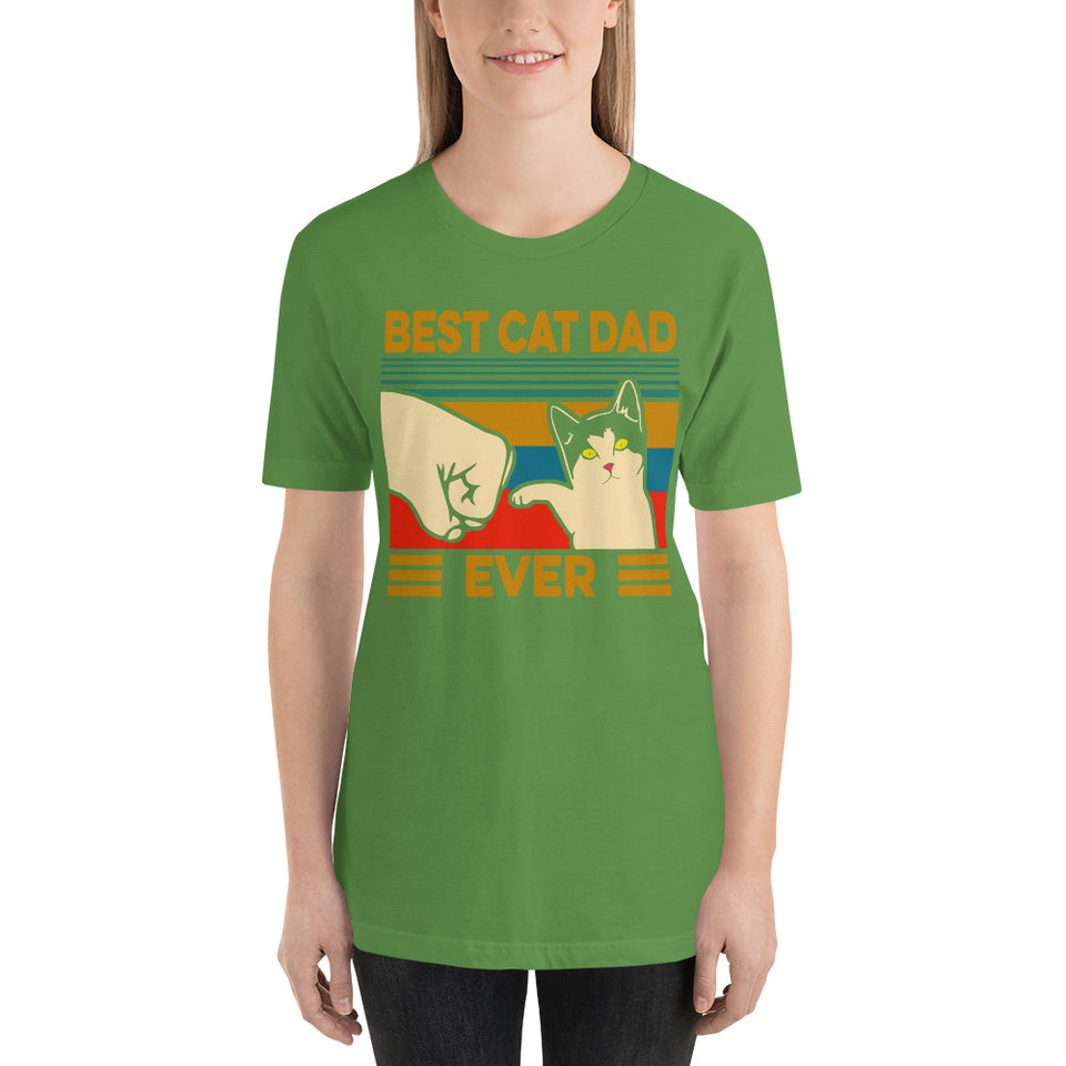 Vintage Best Cat Dad Ever Funny Unisex T-Shirt