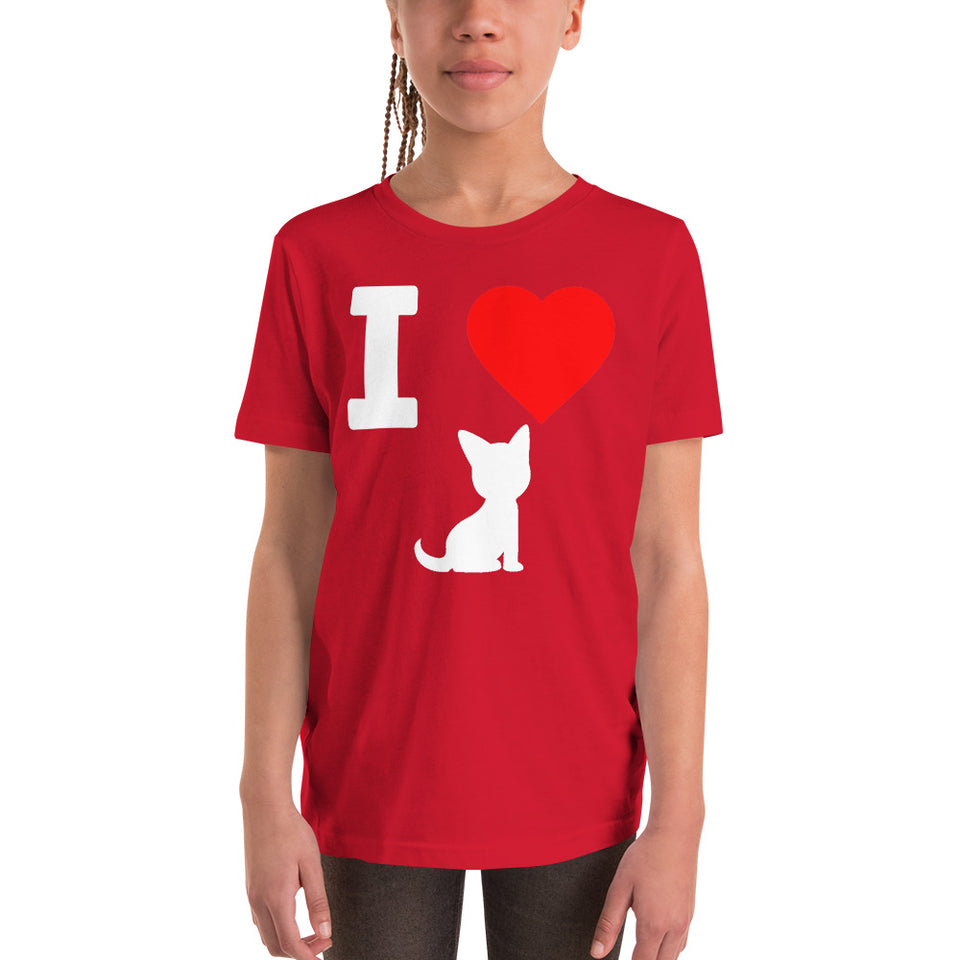 I Love My Cat Youth Short Sleeve T-Shirt