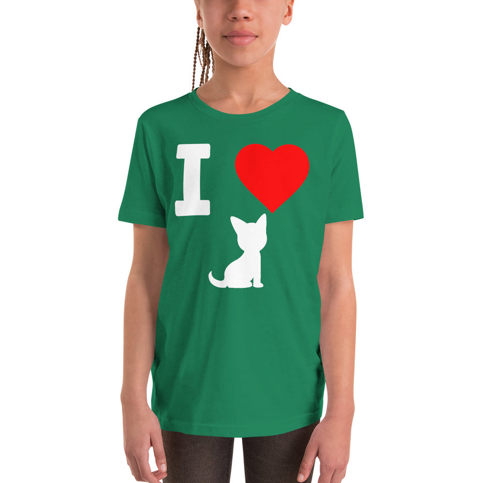 I Love My Cat Youth Short Sleeve T-Shirt