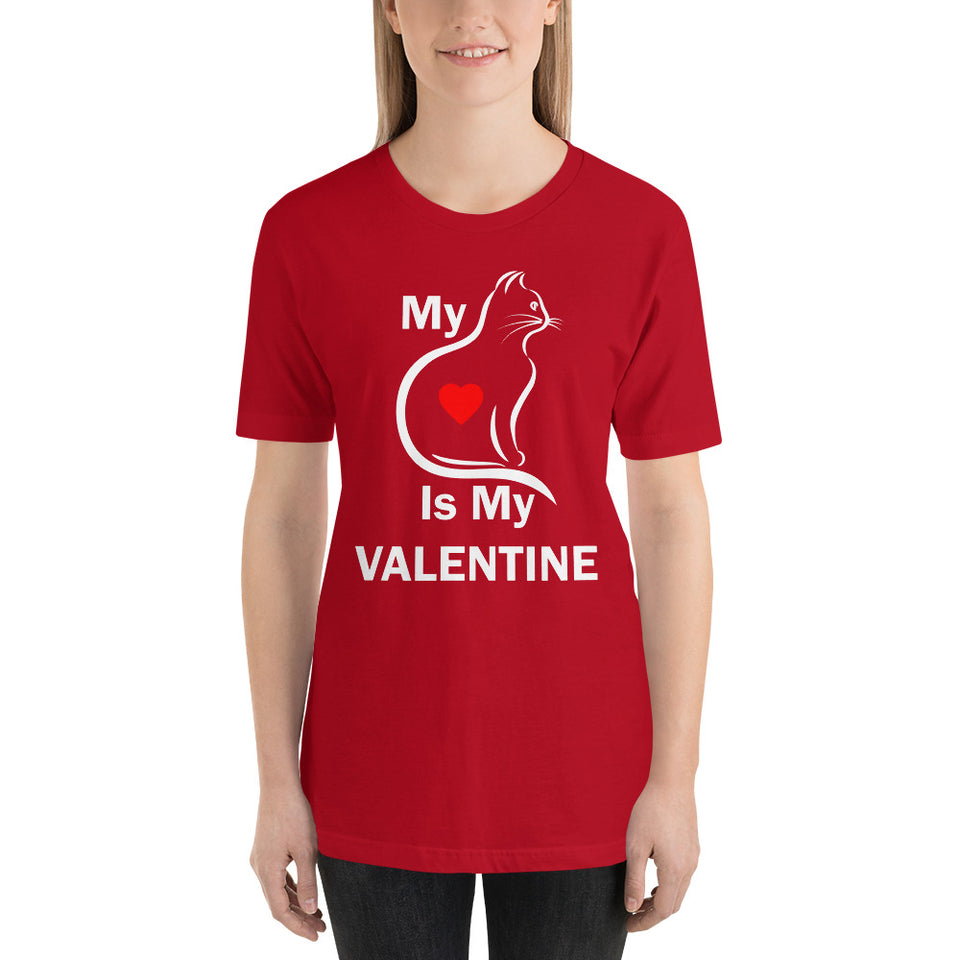 My Cat Is My Valentine Kitten Heart lover Valentines Day Unisex T-Shirt