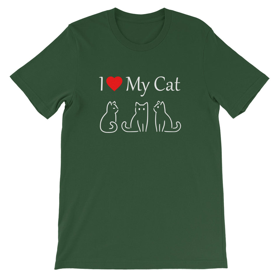 I Love My Cat Short-Sleeve Unisex T-Shirt