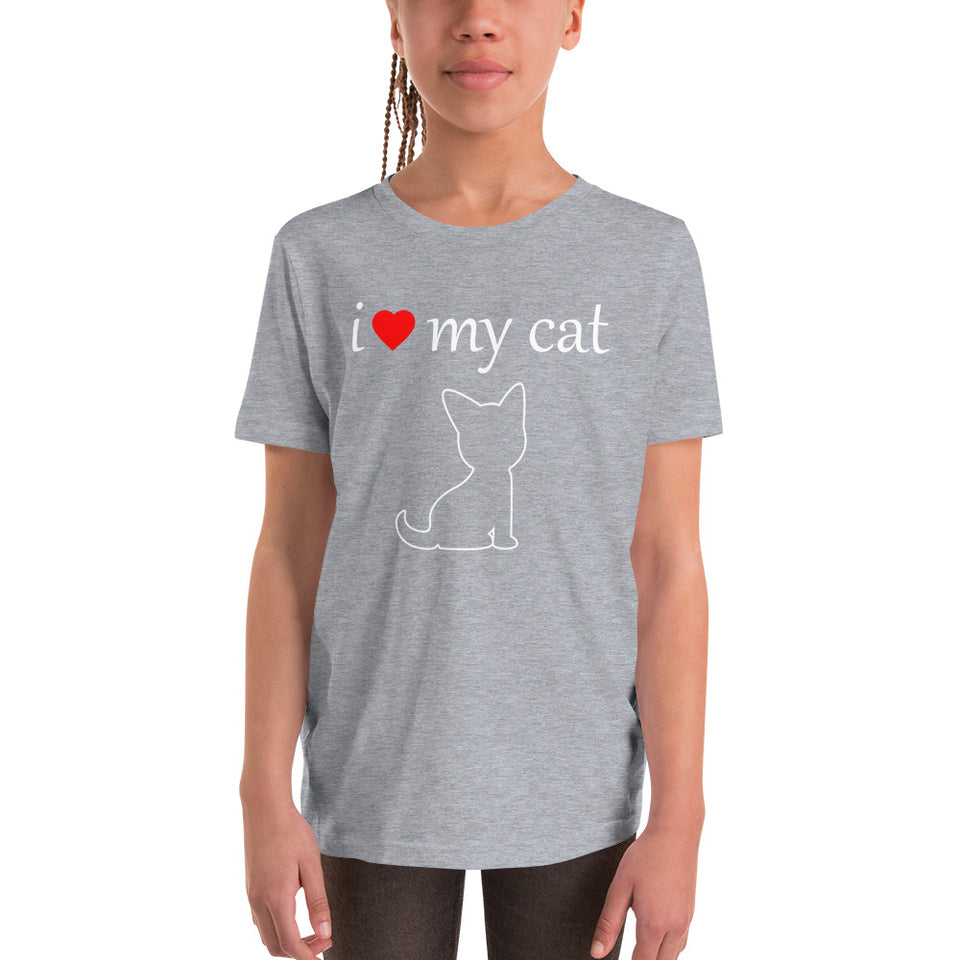 I Love My Cat Youth Short Sleeve T-Shirt