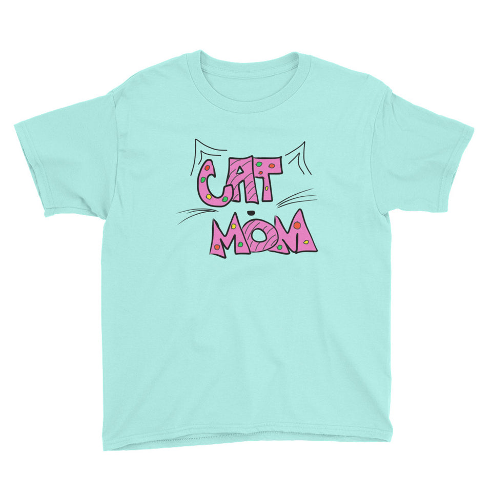 Cat Mom Youth Short Sleeve T-Shirt