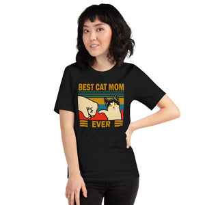 Vintage Best Cat Mom Ever Funny Unisex T-Shirt