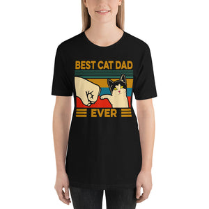 Vintage Best Cat Dad Ever Funny Unisex T-Shirt