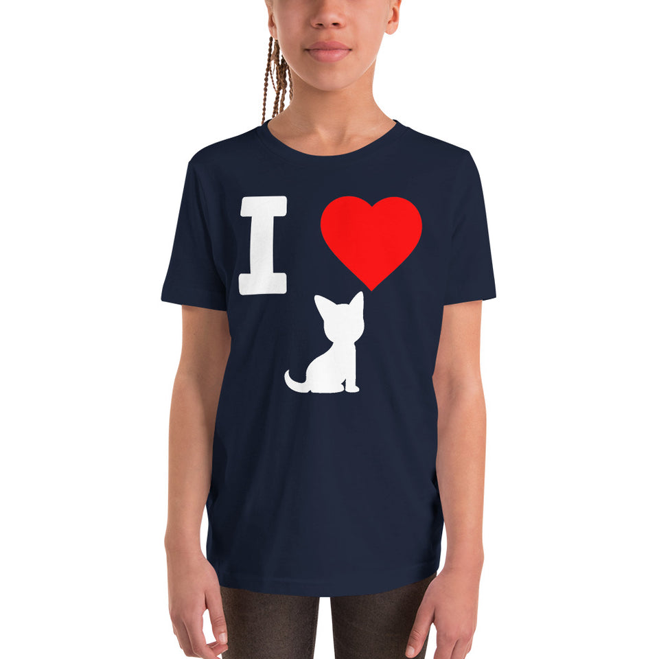 I Love My Cat Youth Short Sleeve T-Shirt