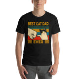 Vintage Best Cat Dad Ever Funny Unisex T-Shirt