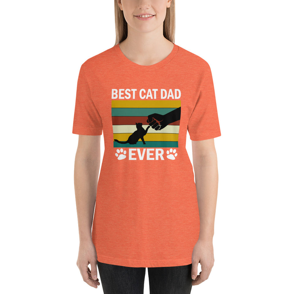 Vintage Best Cat Dad Ever Unisex T-Shirt