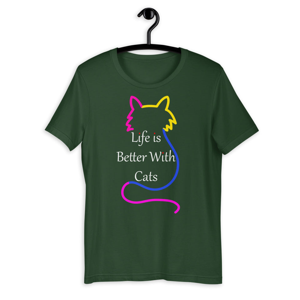 Life Is Better With Cats Short-Sleeve Unisex T-Shirt