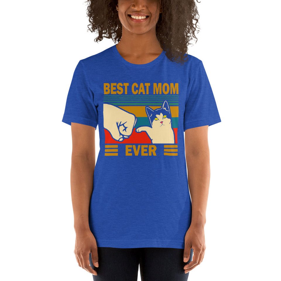 Vintage Best Cat Mom Ever Funny Unisex T-Shirt