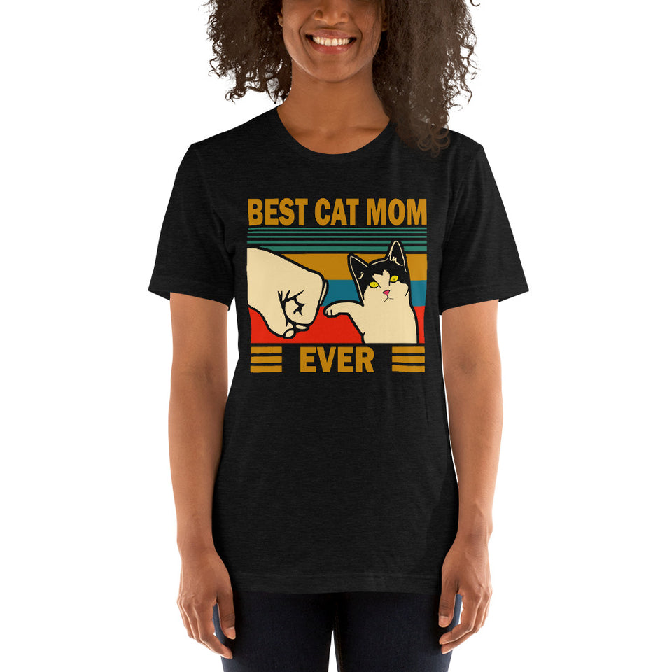 Vintage Best Cat Mom Ever Funny Unisex T-Shirt