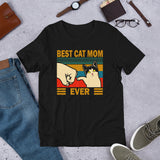 Vintage Best Cat Mom Ever Funny Unisex T-Shirt