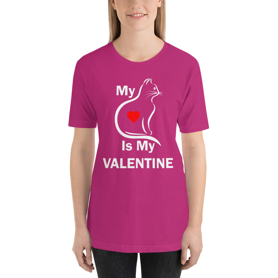 My Cat Is My Valentine Kitten Heart lover Valentines Day Unisex T-Shirt