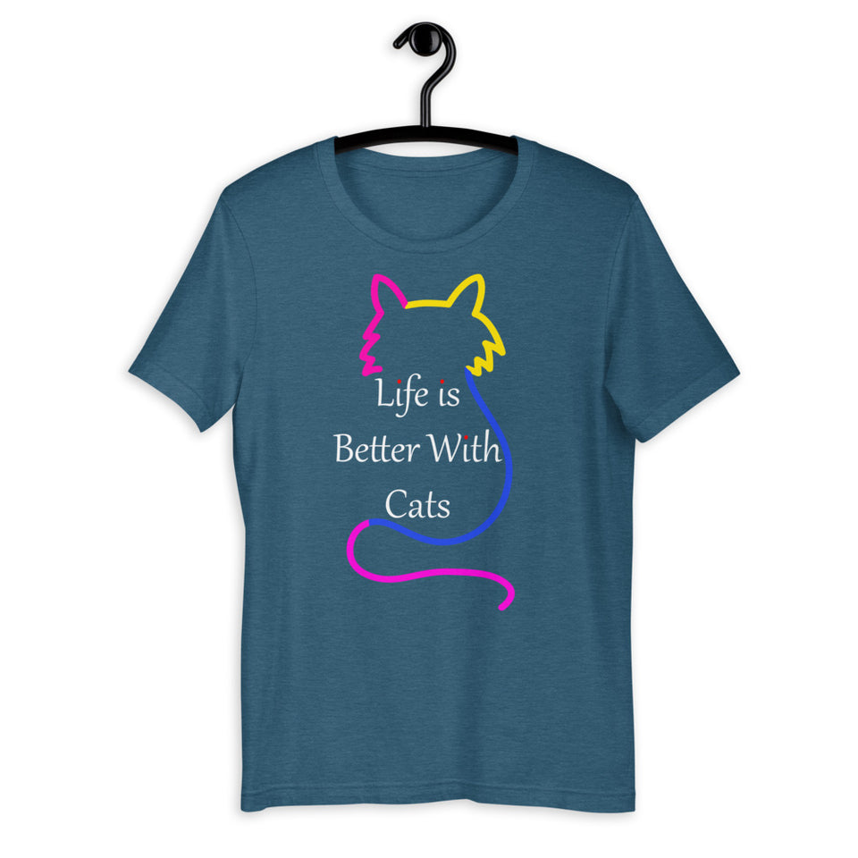 Life Is Better With Cats Short-Sleeve Unisex T-Shirt