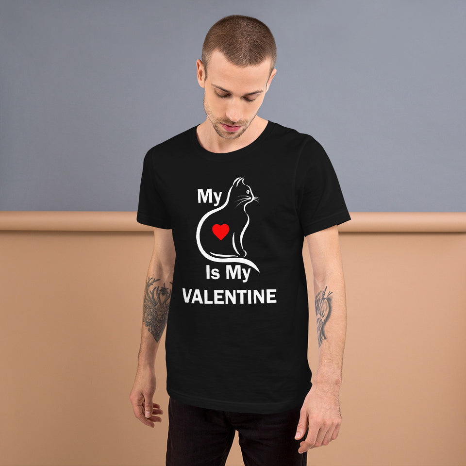 My Cat Is My Valentine Kitten Heart lover Valentines Day Unisex T-Shirt