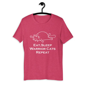 Eat Sleep Warrior Cats Repeat Funny Gift UNISEX T-SHIRT