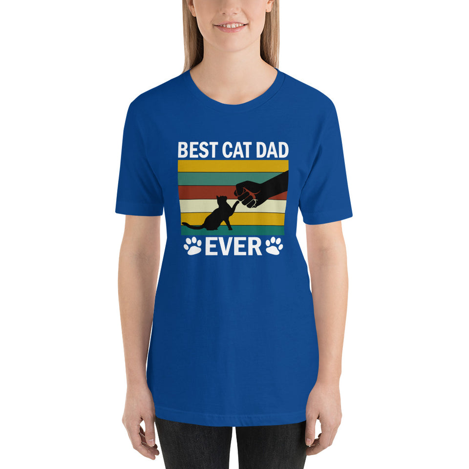 Vintage Best Cat Dad Ever Unisex T-Shirt