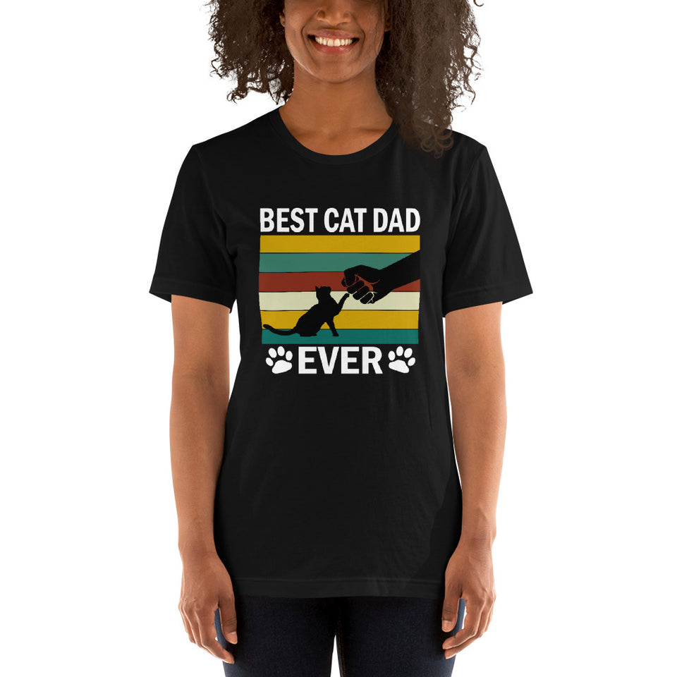 Vintage Best Cat Dad Ever Unisex T-Shirt