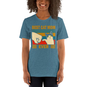 Vintage Best Cat Mom Ever Funny Unisex T-Shirt