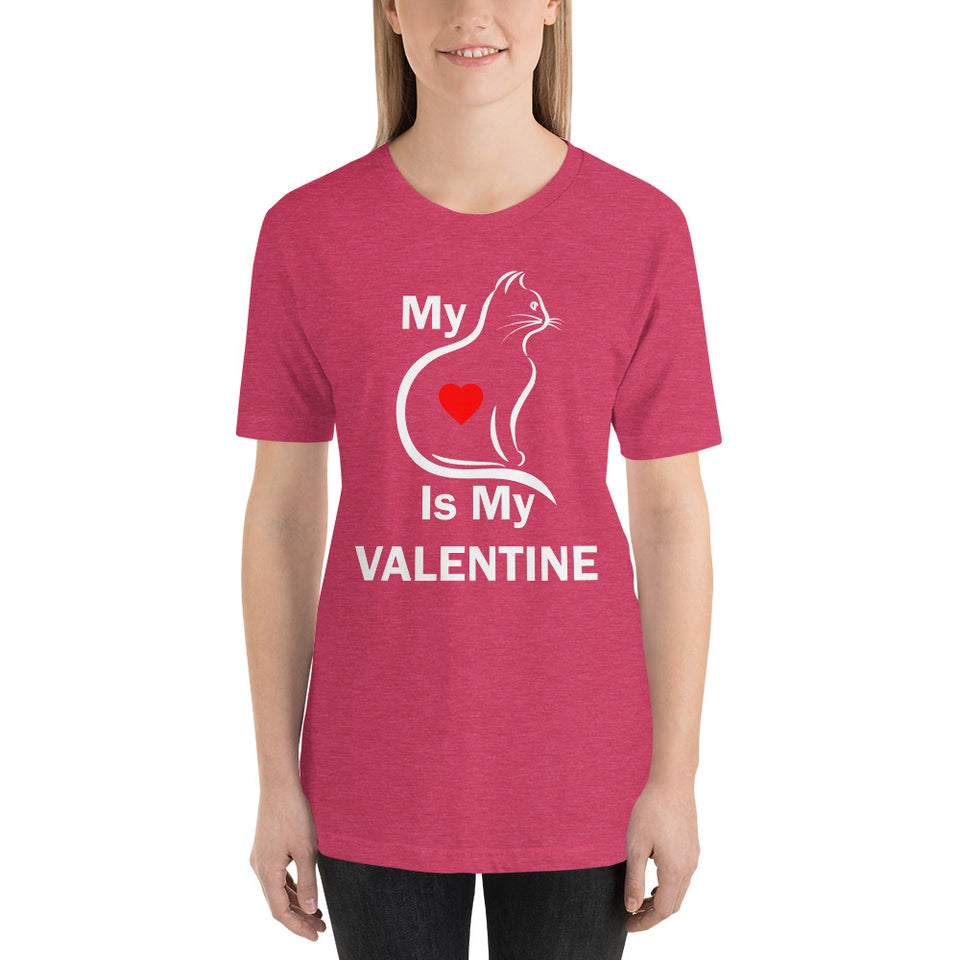 My Cat Is My Valentine Kitten Heart lover Valentines Day Unisex T-Shirt