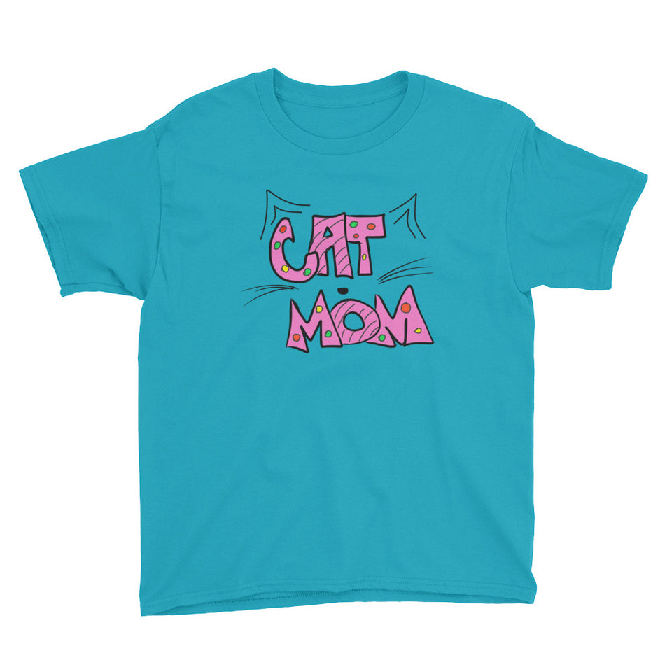 Cat Mom Youth Short Sleeve T-Shirt